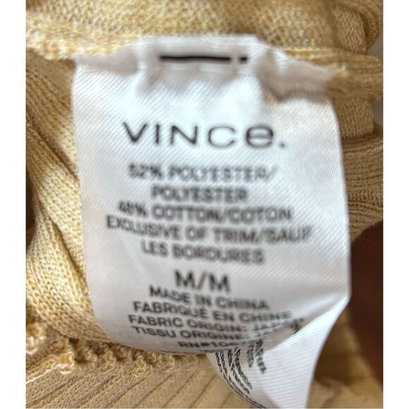 Vince Long Sleeved Ribbed Collar Cardigan in Milk Honey NWT Size Medium - Picture 8 of 8